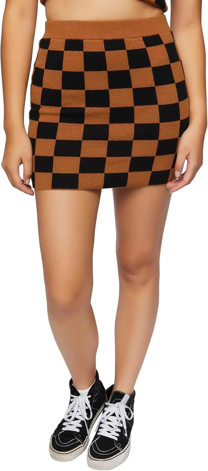 Forever 21 Women's Checkered Sweater-Knit Mini Skirt