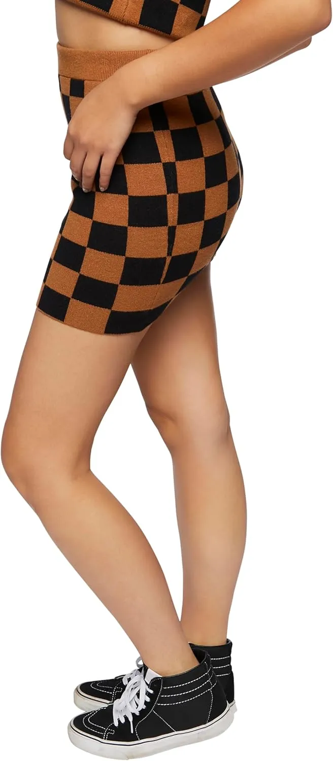 Forever 21 Women's Checkered Sweater-Knit Mini Skirt