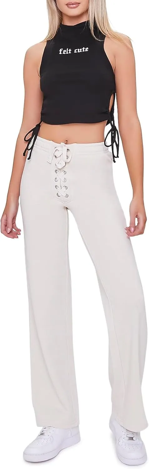 Forever 21 Women's Embroidered Felt Cute Crop Top