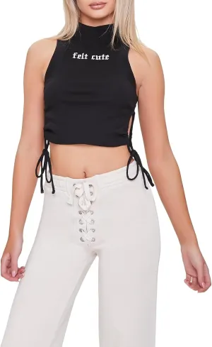 Forever 21 Women's Embroidered Felt Cute Crop Top