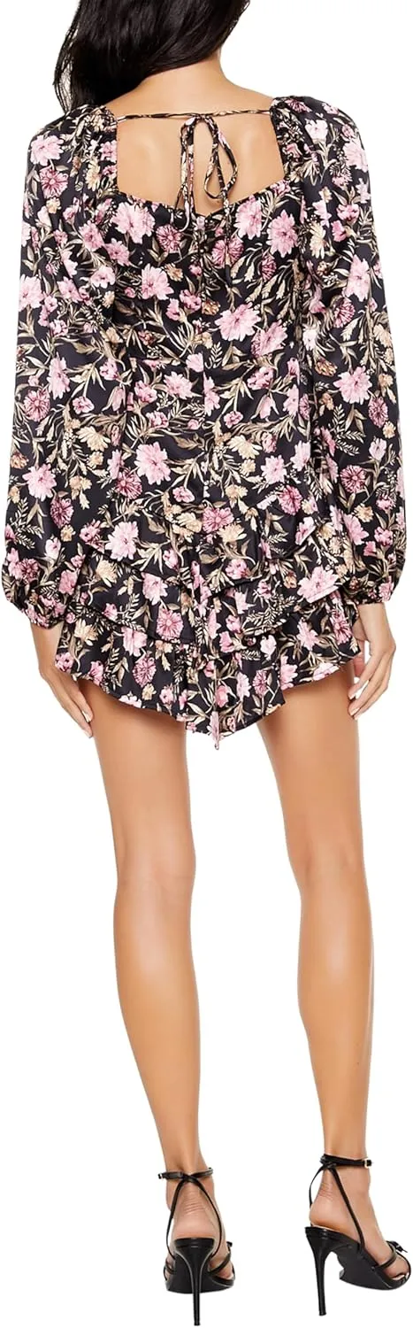 Forever 21 Women's Tiered Floral Tie-Back Mini Dress