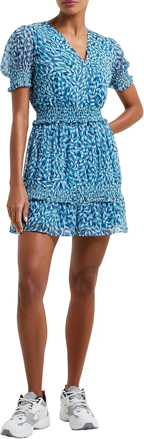 French Connection Womens Billi Recy Hallie Printed Short Mini Dress