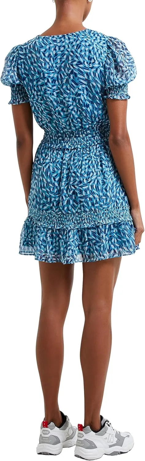 French Connection Womens Billi Recy Hallie Printed Short Mini Dress