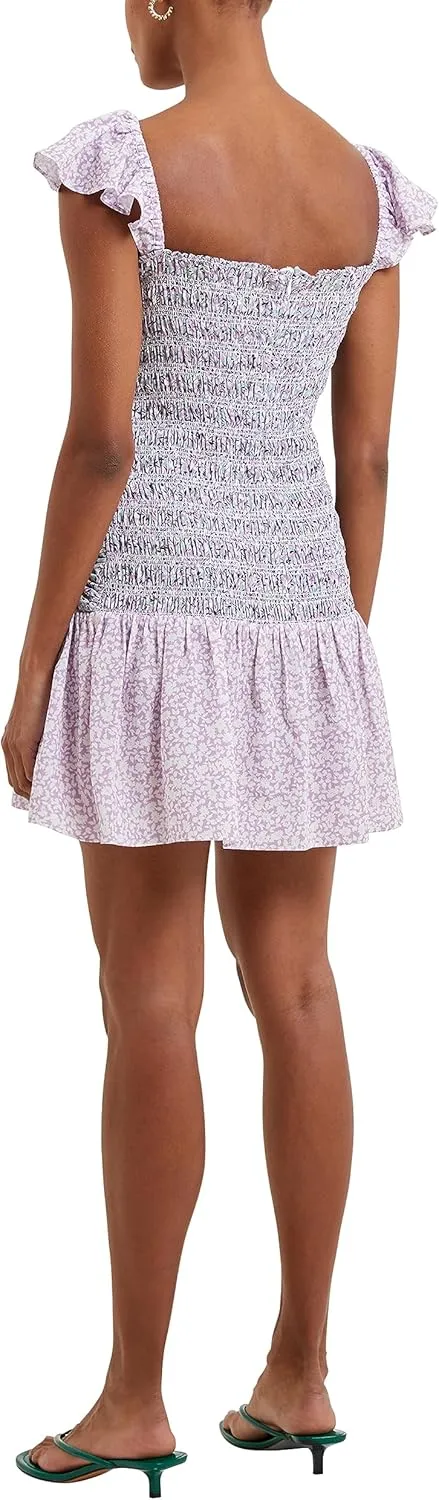 French Connection Womens Floral Print Ruched Bodycon Dress