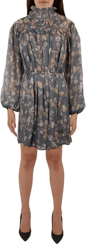 French Connection Womens Floral Print Short Mini Dress