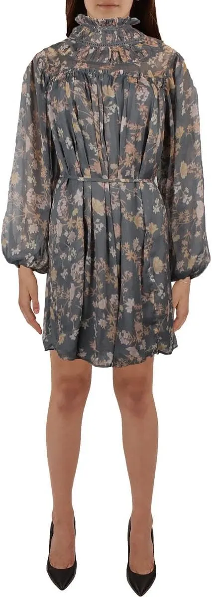 French Connection Womens Floral Print Short Mini Dress