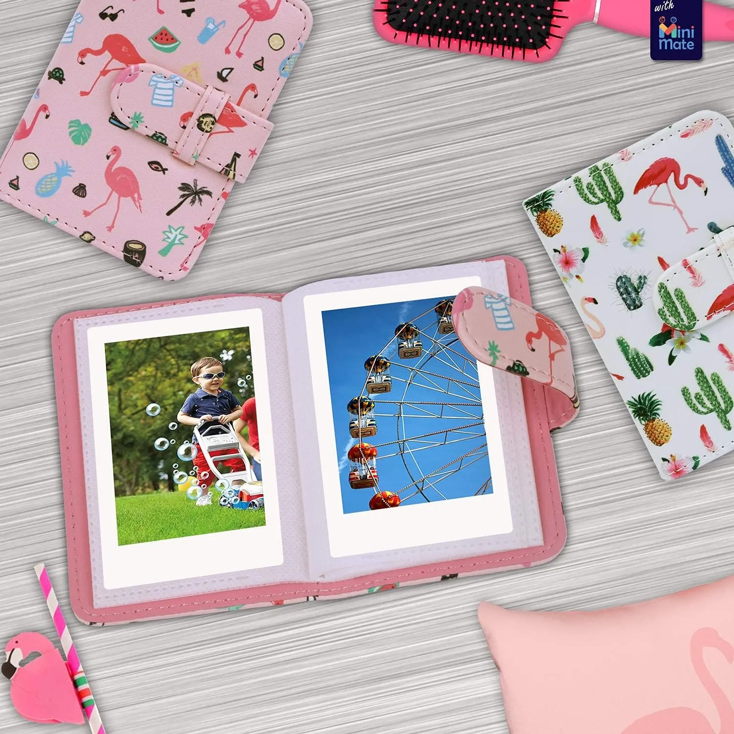 Fujifilm Instax Mini 11 Instant Camera Lilac Purple   Custom Case   Fuji Instax Film Value Pack (50 Sheets) Flamingo Designer Photo Album