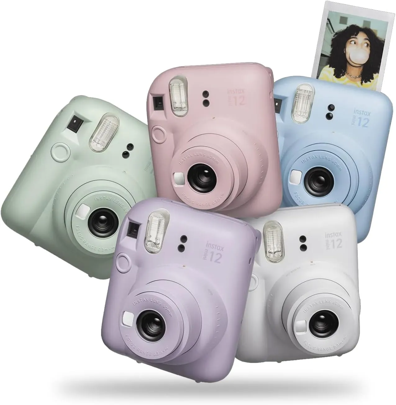 Fujifilm Instax Mini 12 Instant Camera   MiniMate Accessory Bundle & Compatible Custom Case   Fuji Instax Film Value Pack (50 Sheets) Flamingo Designer Photo Album (Blossom Pink)