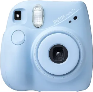 Fujifilm Instax Mini 7  Camera, Easy to Operate, Portable, Handy Selfie Mirror, Polaroid Camera, Perfect for Beginners and Experts, Sleek and Stylish Design - Light Blue (Renewed)