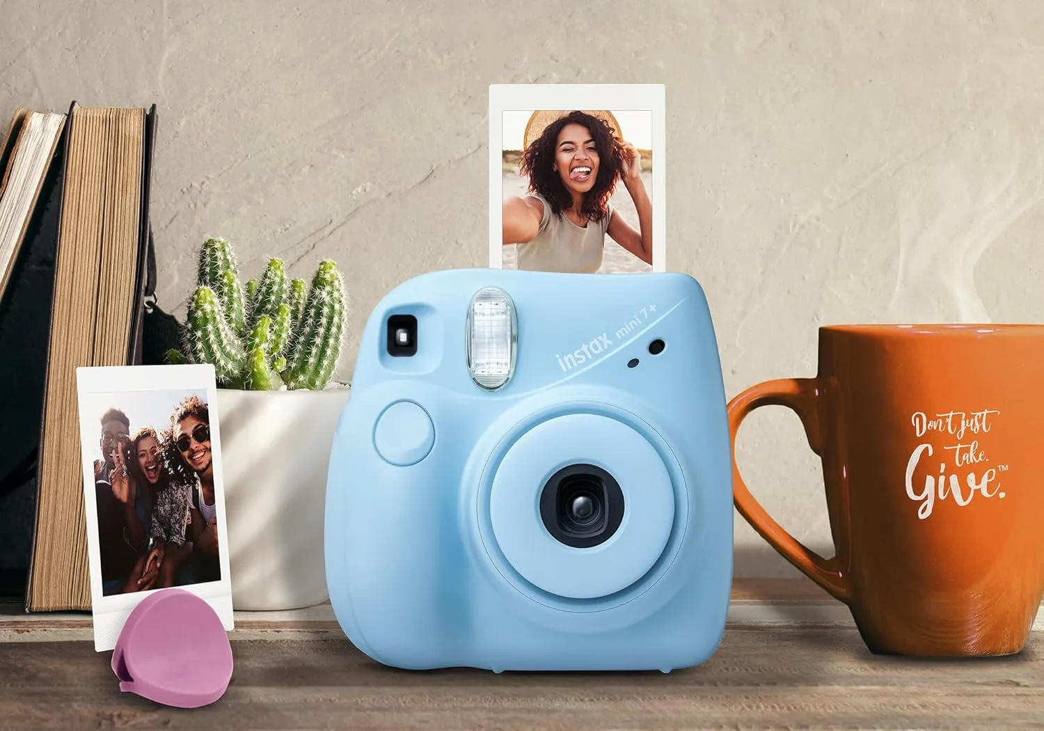 Fujifilm Instax Mini 7  Camera, Easy to Operate, Portable, Handy Selfie Mirror, Polaroid Camera, Perfect for Beginners and Experts, Sleek and Stylish Design - Light Blue (Renewed)