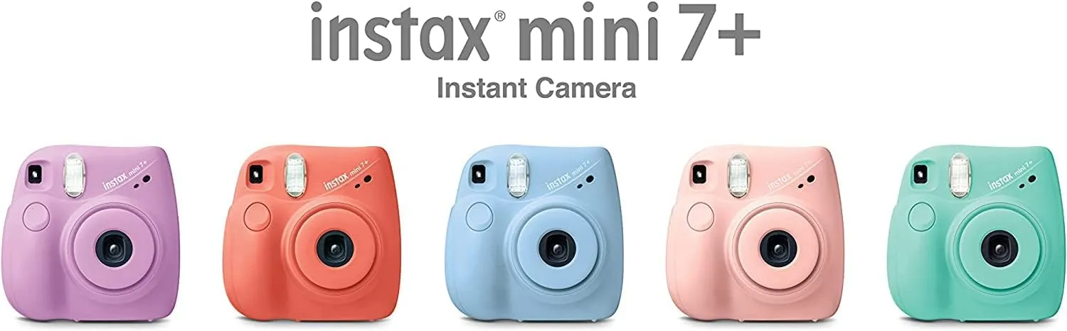 Fujifilm Instax Mini 7  Camera, Easy to Operate, Portable, Handy Selfie Mirror, Polaroid Camera, Perfect for Beginners and Experts, Sleek and Stylish Design - Light Blue (Renewed)