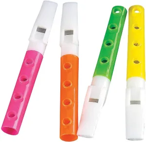 Fun Express Mini Plastic Flutes - Set of 48 Toy noisemakers - Party Favors and Giveaways