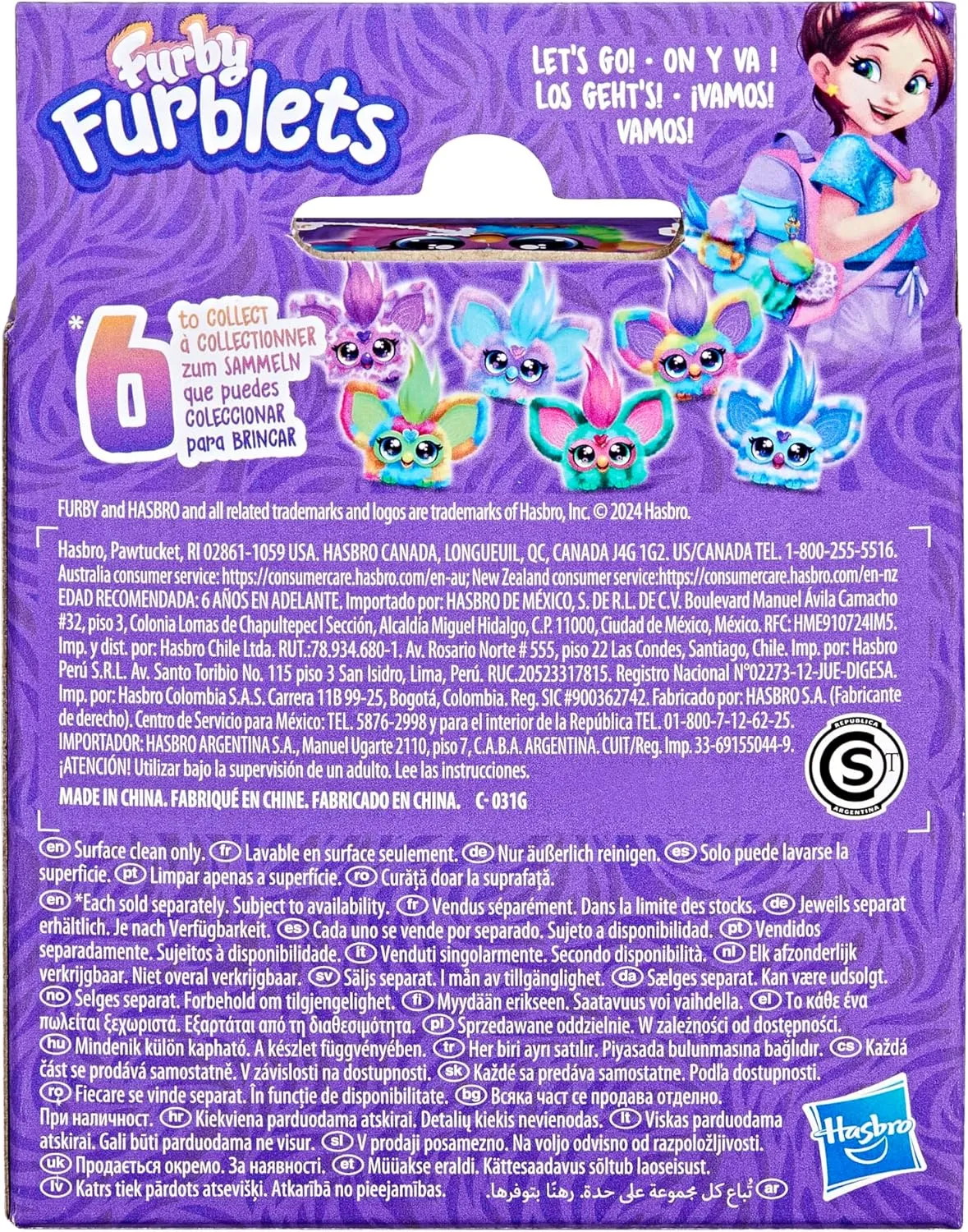 Furby Furblets Ray-Vee Mini Friend, 45  Sounds, Electronica Music & Furbish Phrases, Electronic Plush Toys for Girls & Boys 6 Years & Up, Rainbow