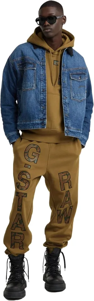 G-STAR Men's Embroidered Print Loose Tapered Sweat Pants
