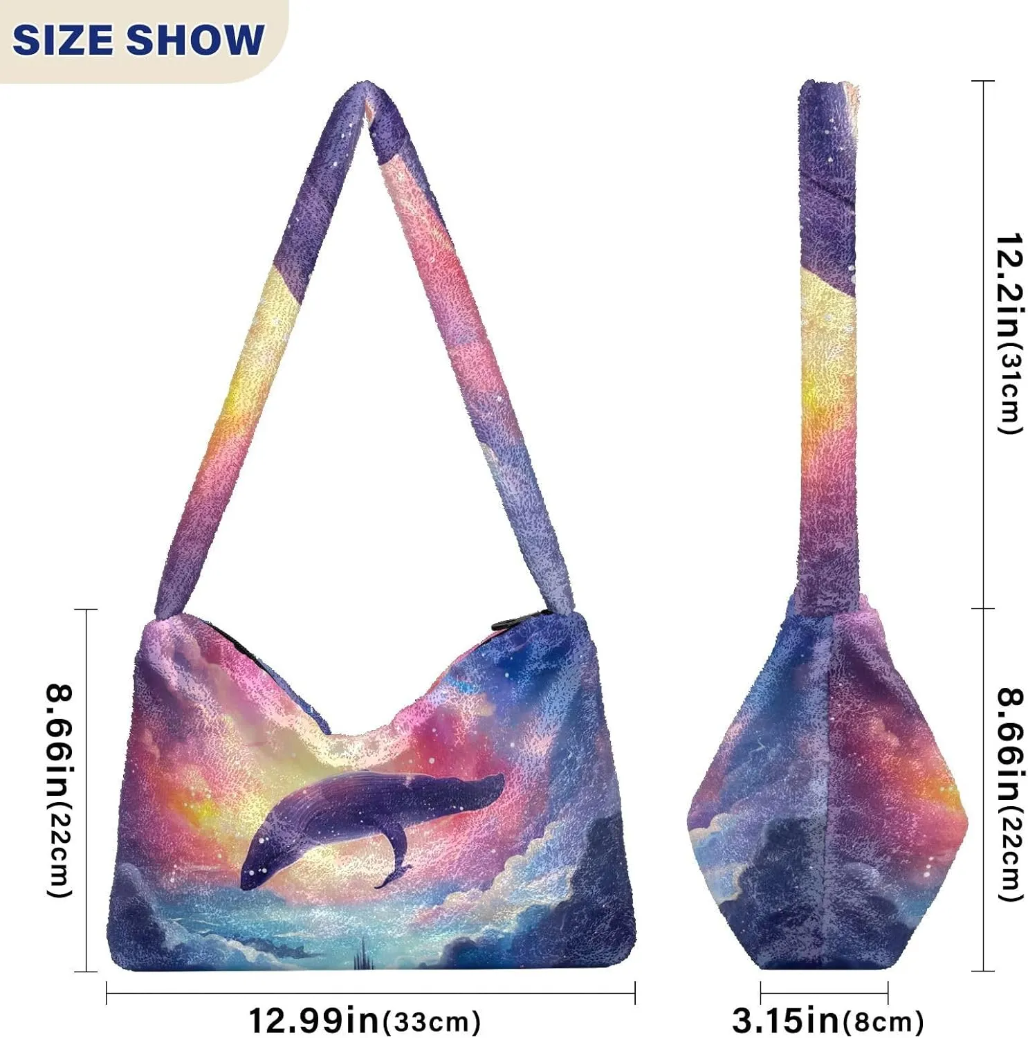GAIGEO Summer Beach Starfish and Seashell Woman Shoulder Bag, Shoulder Bag with Zipper Closure, Handbags Shoulder Bags Women
