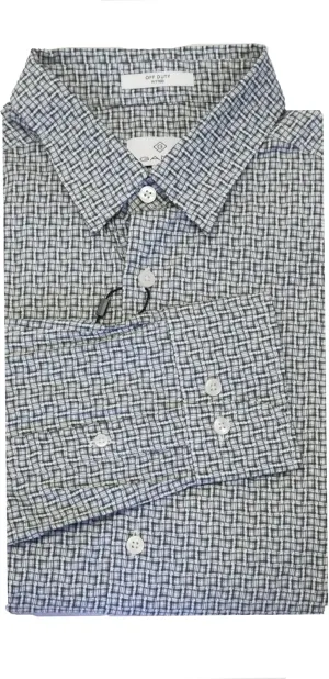GANT Diamond G Men's Mini Sqaure Print Fitted Hidden Button Down Collar Shirt (3050162)