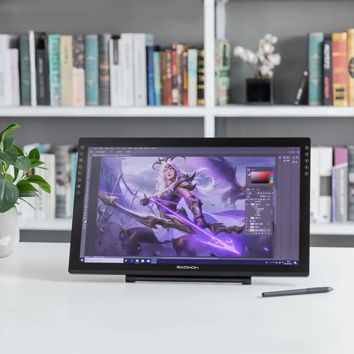 GAOMON PD2200 Drawing Tablet with Screen, Full-Laminated Digital Art Tablet with 8 Touch Buttons, Battery-Free Stylus, Tilt, 130% sRGB, 21.5 inch Graphics Tablet with Stand for Mac, Windows PC