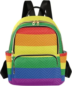 Gay Pride Flag Lgbt Rainbow Flag Mini Backpack for Women, Travel Backpack Purse Daypack Shoulder Bag for Ladies