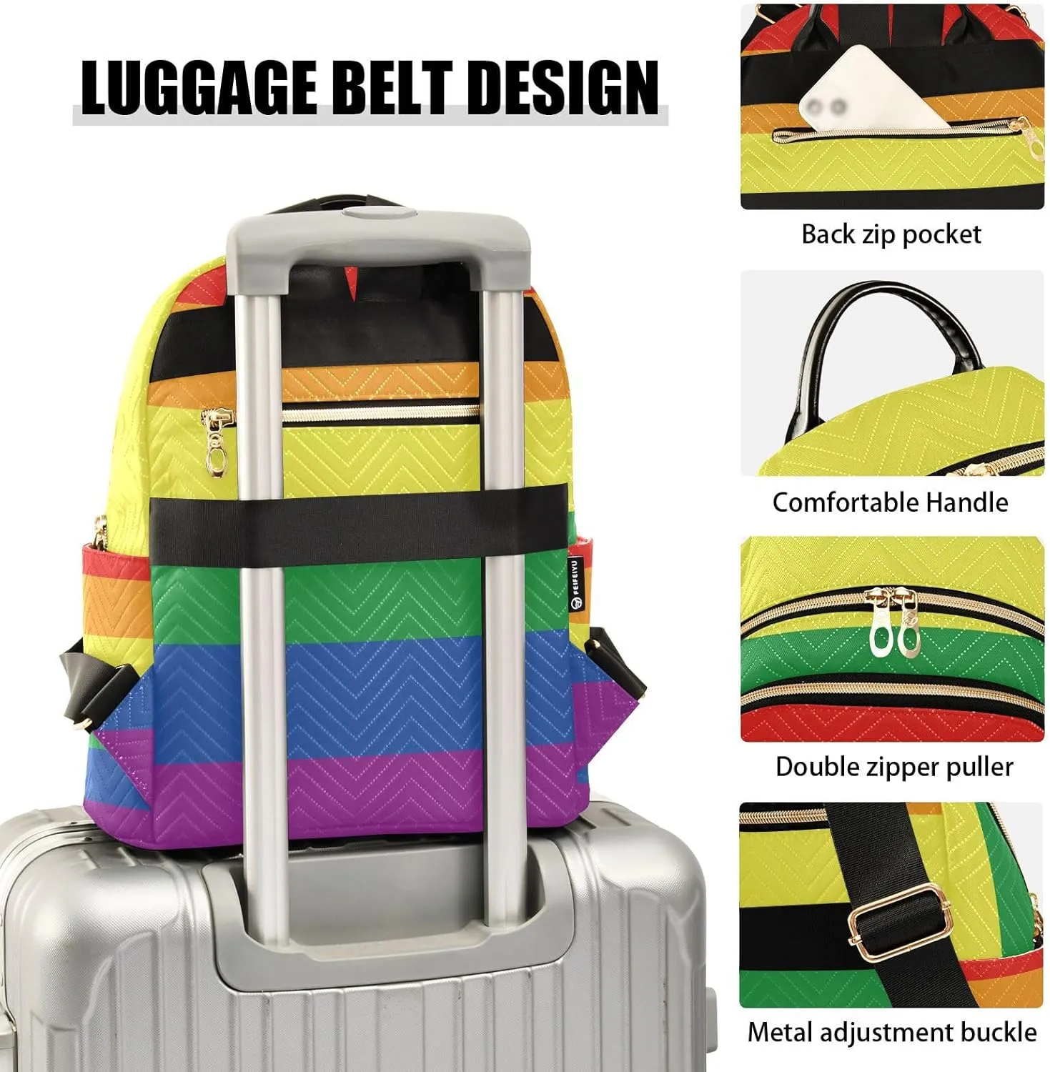 Gay Pride Flag Lgbt Rainbow Flag Mini Backpack for Women, Travel Backpack Purse Daypack Shoulder Bag for Ladies