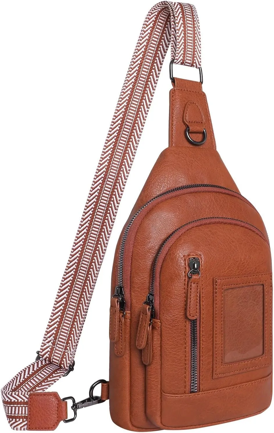 GEEAD Crossbody Sling Bags for Women Vegan Leather Fanny Pack Shoulder Bag Chest Bag Sling Backpack Small Travel Bag