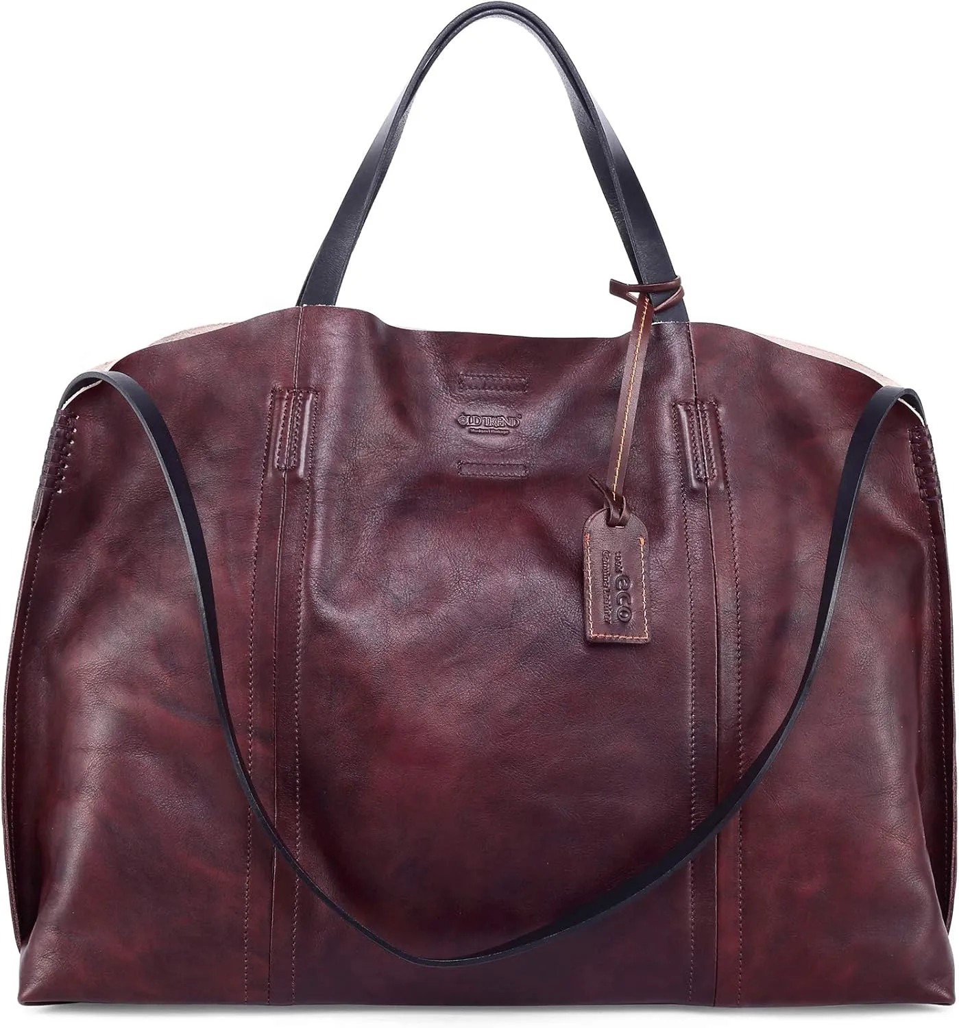 Genuine Leather Forest Island Tote | Spacious Handbag with Removable Inner Pouches