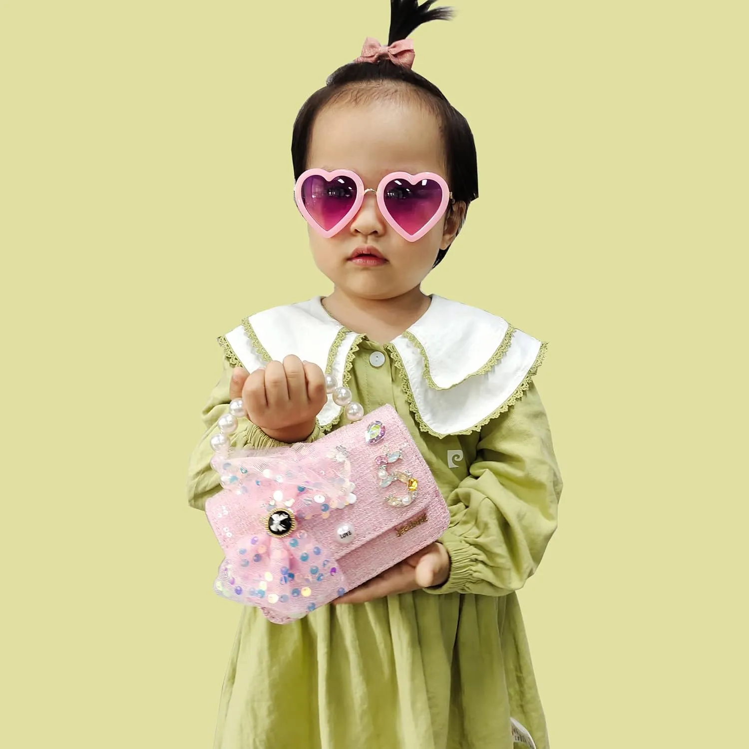 Gifts for Little Girls, Mini Kids Purses Baby Handbag Toddler Purse Sunglasses Gift Box Set Travel Shoulder Crossbody Bag