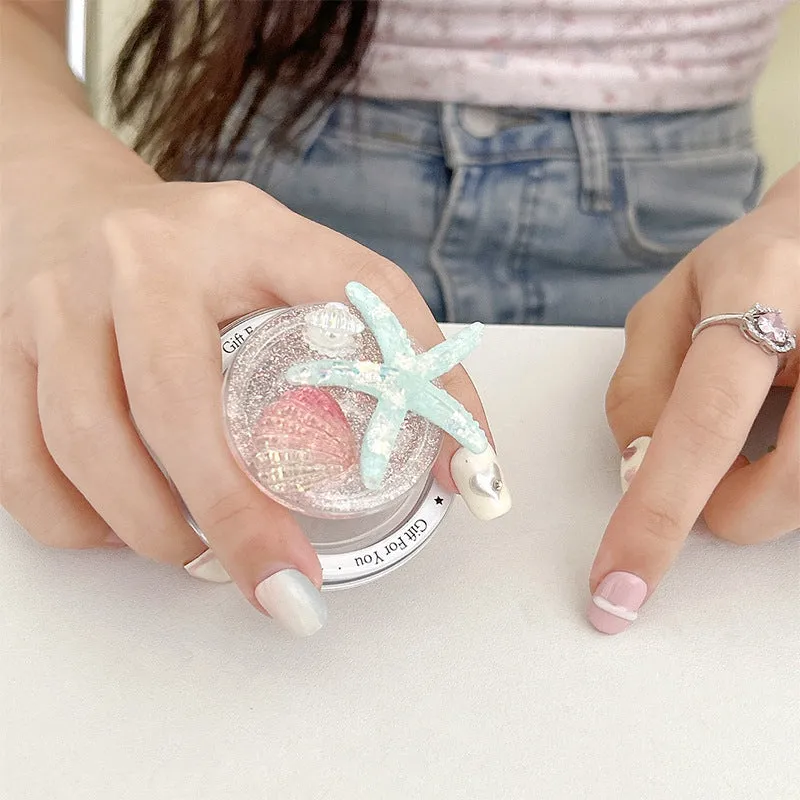 Glitter Starfish Beach Shell Phone Gripper