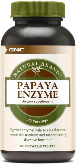 GNC Natural Brand Papaya Enzyme, 240 Tablets, Supports Healthy Digestive Function