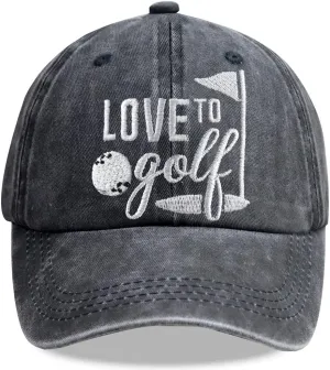 Golf Baseball Cap for Men Women, Embroidered Adjustable Cotton Golf Gifts Dad Hat