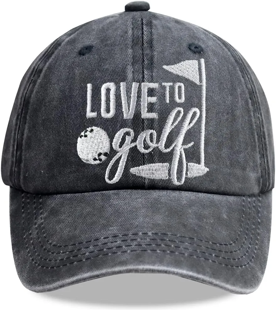 Golf Baseball Cap for Men Women, Embroidered Adjustable Cotton Golf Gifts Dad Hat