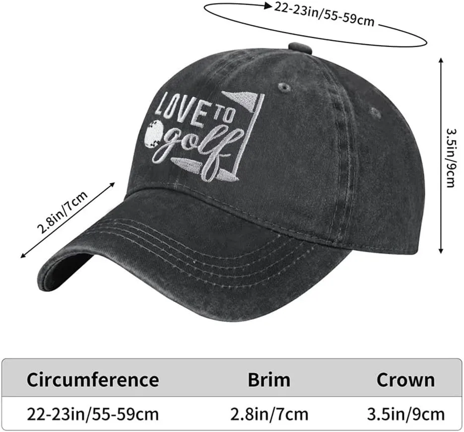 Golf Baseball Cap for Men Women, Embroidered Adjustable Cotton Golf Gifts Dad Hat