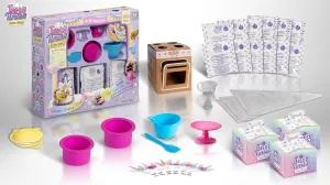 Goliath Tasty Tinies Bake Shop | Unicorn Bakery Party Pack | Red Velvet Cake Mix & Cream Cheese Flavor Frosting | Mix, Bake & Decorate 6 Real Mini Cakes | Includes Mini Tools & Ingredients | Ages 6 