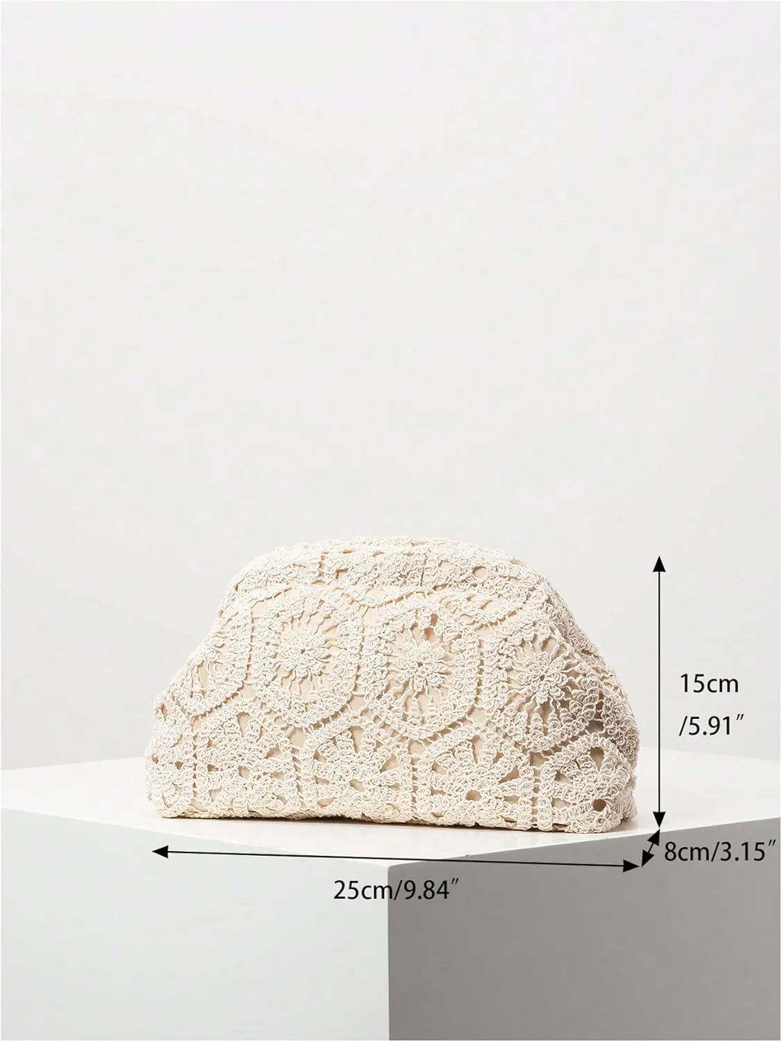 GORGLITTER Women's Crochet Purses Wedding Prom Summer Beach Bag Dumpling Cloud Evening Clutch Purses