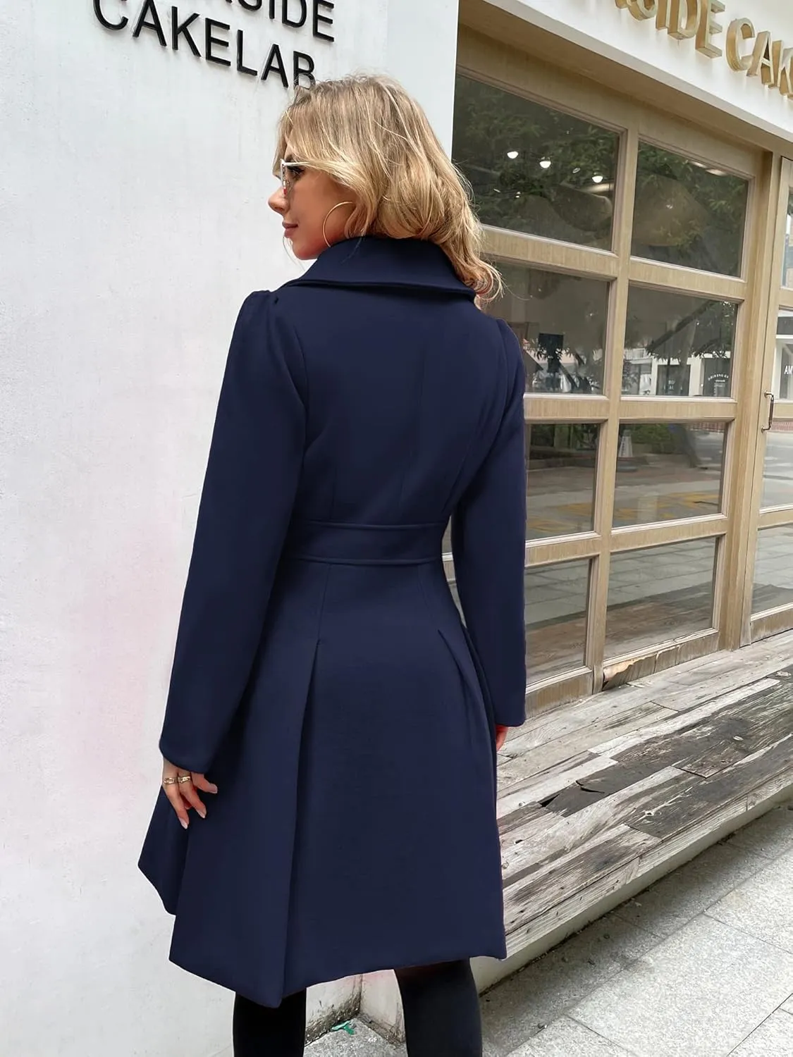 GRACE KARIN 2024 Women's Fashion Trench Coat Notch Lapel Double Breasted Thick A Line Pea Coats Jacket with Pockets(S-2XL)