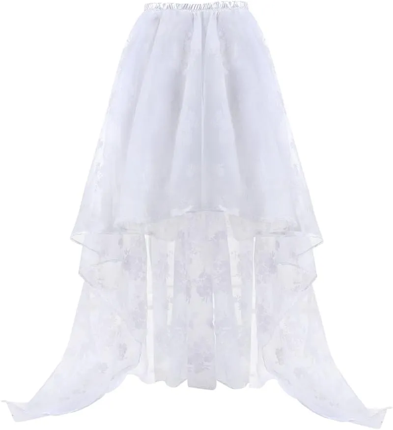 Grebrafan Steampunk Skirt for Corset Women Show Girl Long Skirts Party Clubwear