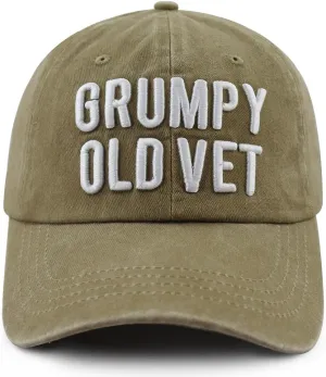 Grumpy Old Vet Hat for Men Women, Adjustable Cotton Embroidered Baseball Cap