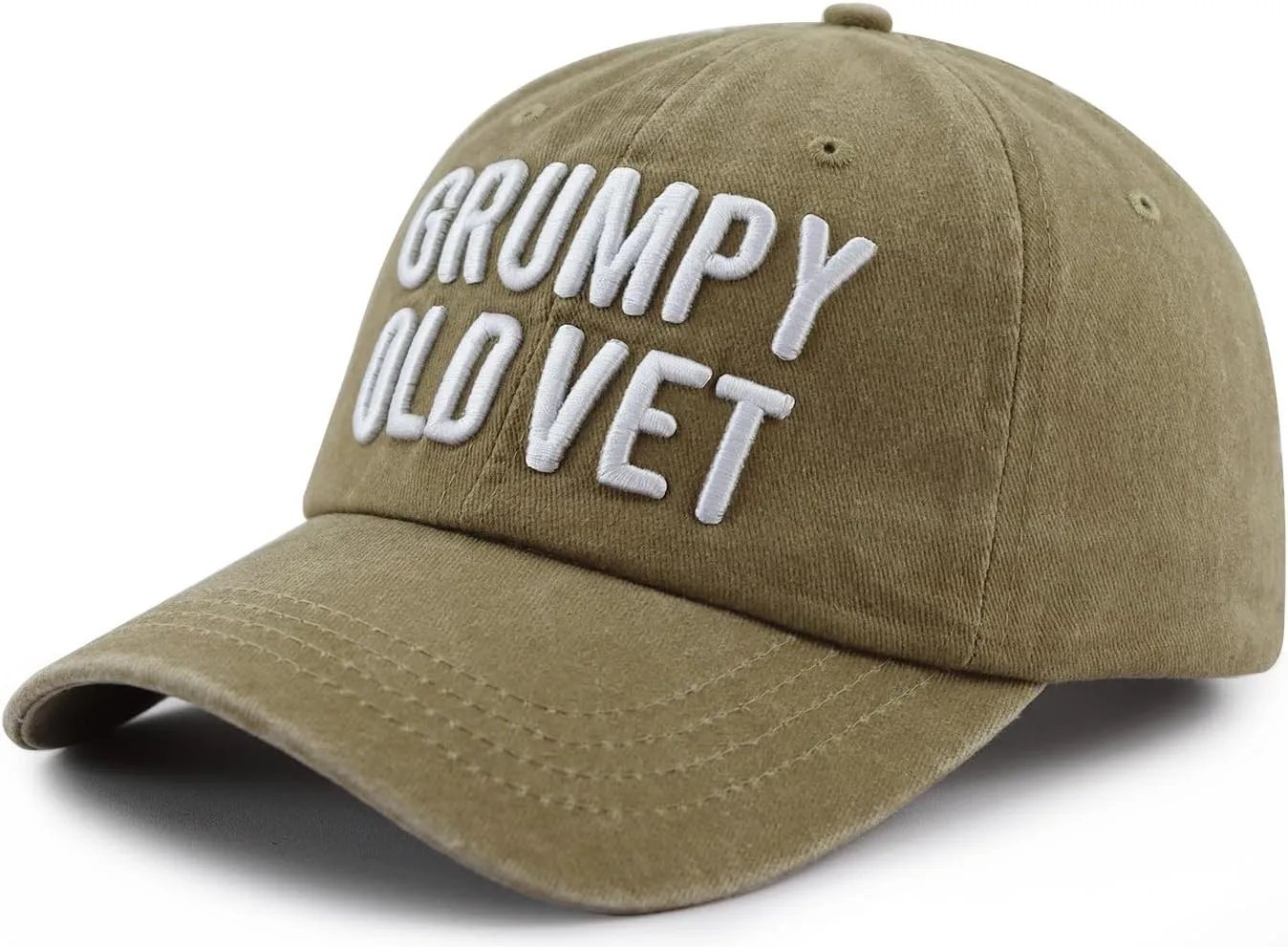 Grumpy Old Vet Hat for Men Women, Adjustable Cotton Embroidered Baseball Cap