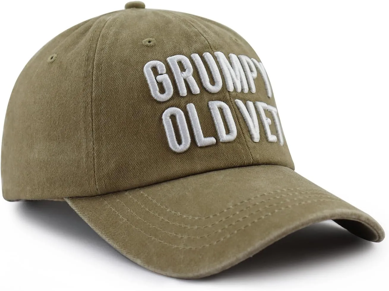 Grumpy Old Vet Hat for Men Women, Adjustable Cotton Embroidered Baseball Cap