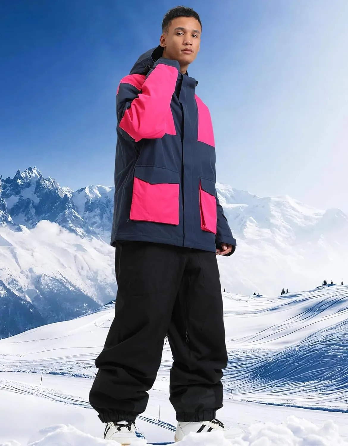 GSOU SNOW Men Ski Jacket Snowboard Snow Coat Warm Winter Waterproof Mountain Hooded