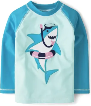 Gymboree Boys' and Toddler Embroidered Long Sleeve Rashguard