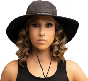 Hairbrella Stylish Waterproof Satin Lined Sun Hat, UV Protection, Wide Brim Beach Hat, Adjustable Fit and Breathable Design