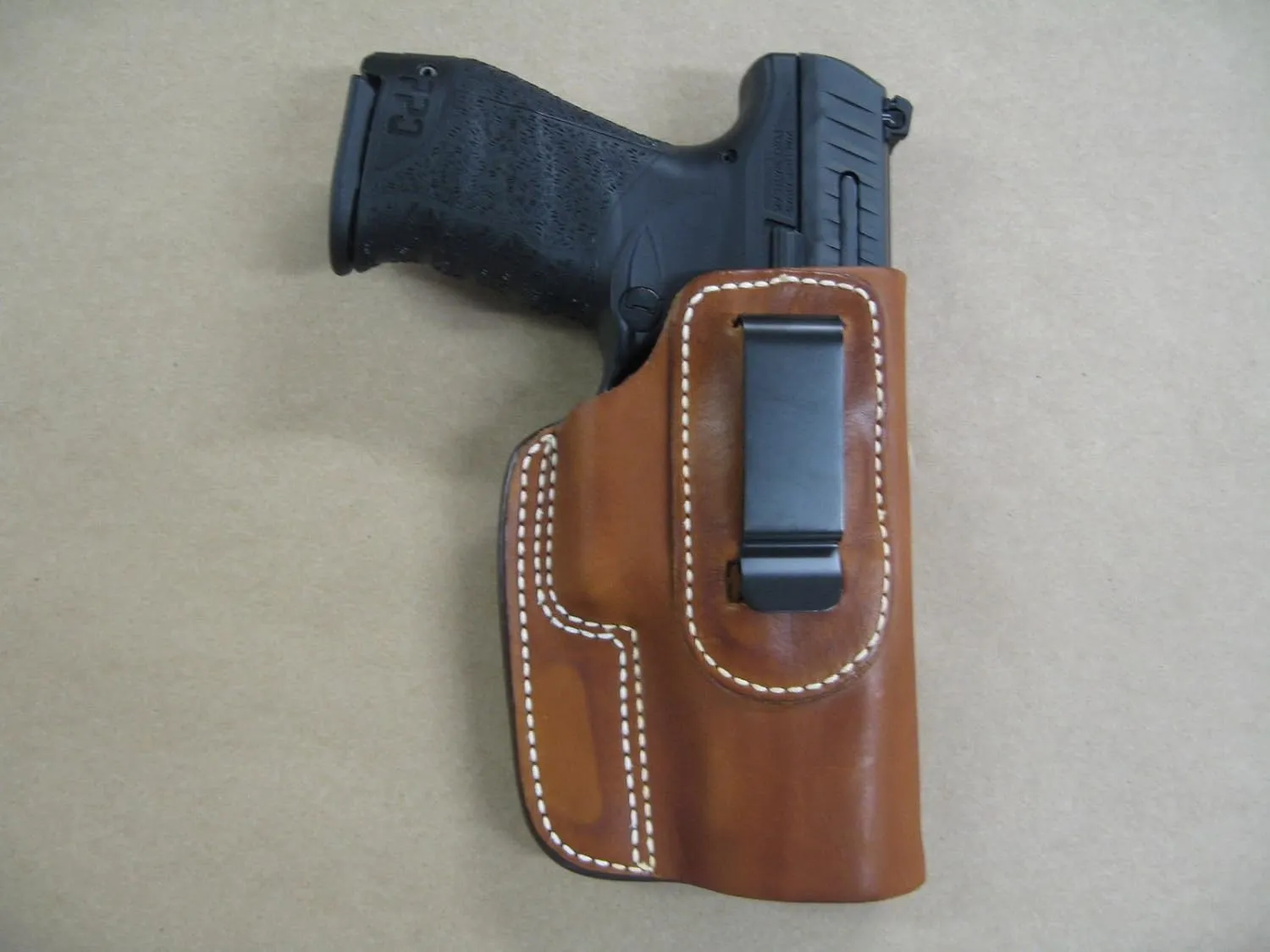 H&K VP9, VP40 Heckler & Koch IWB Leather in The Waistband Concealed Carry Holster CCW TAN RH