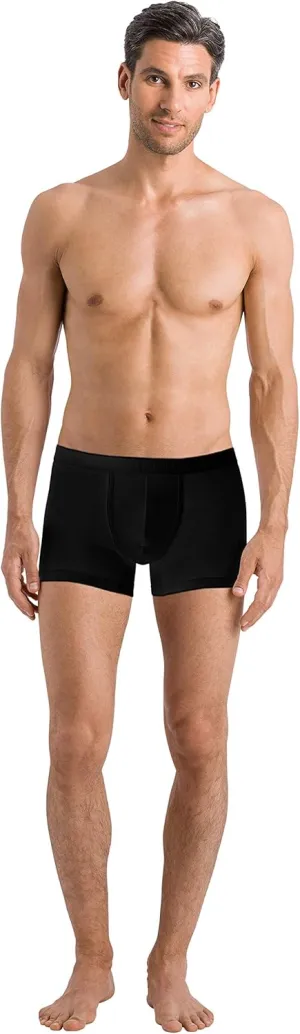HANRO Men's Cotton Essentials Boxer Brief 73102, All Black, X-Large