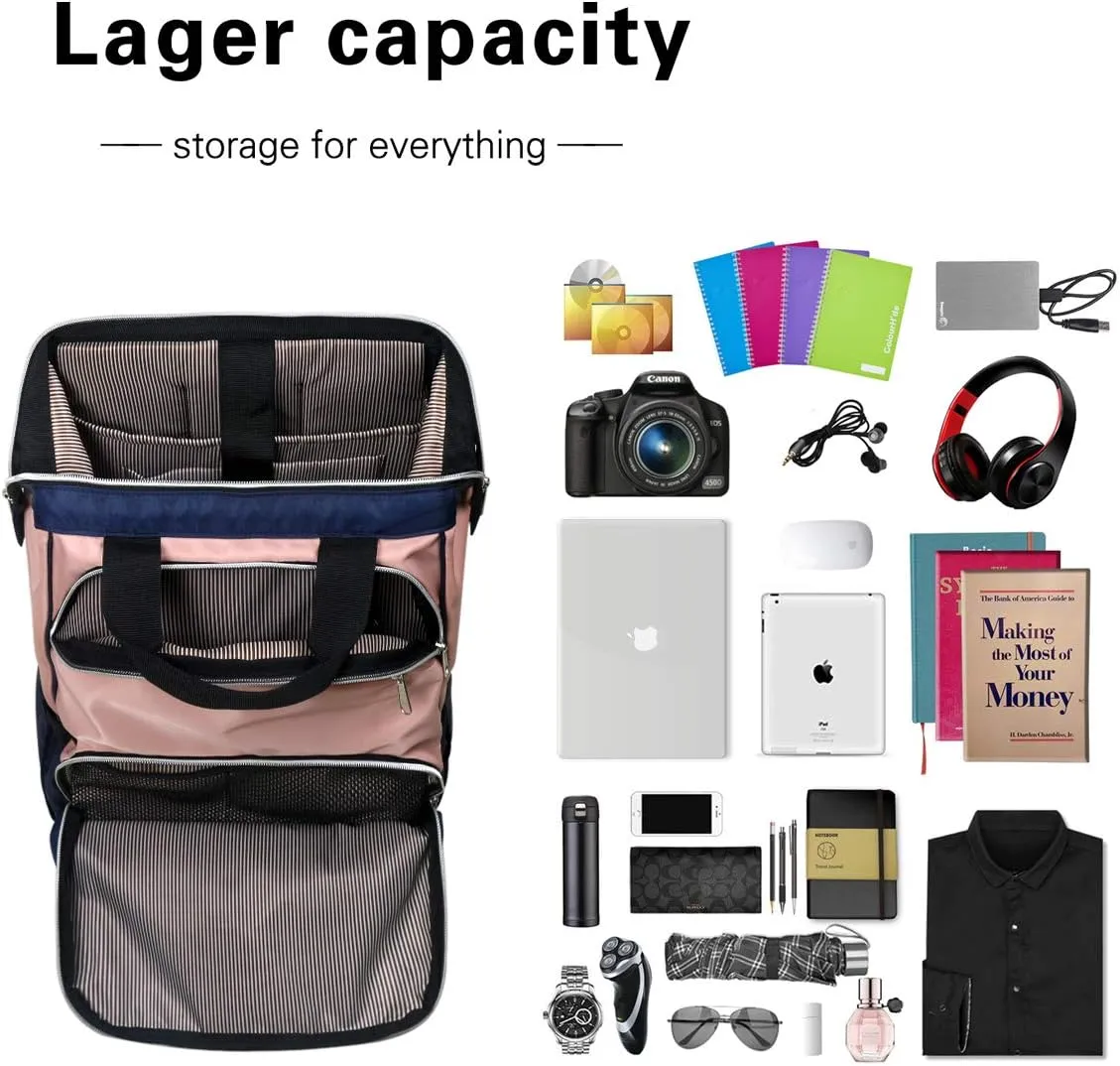 Hap Tim Laptop Backpack, Travel Backpack for Women, Pink Work Backpack (7651-BP)