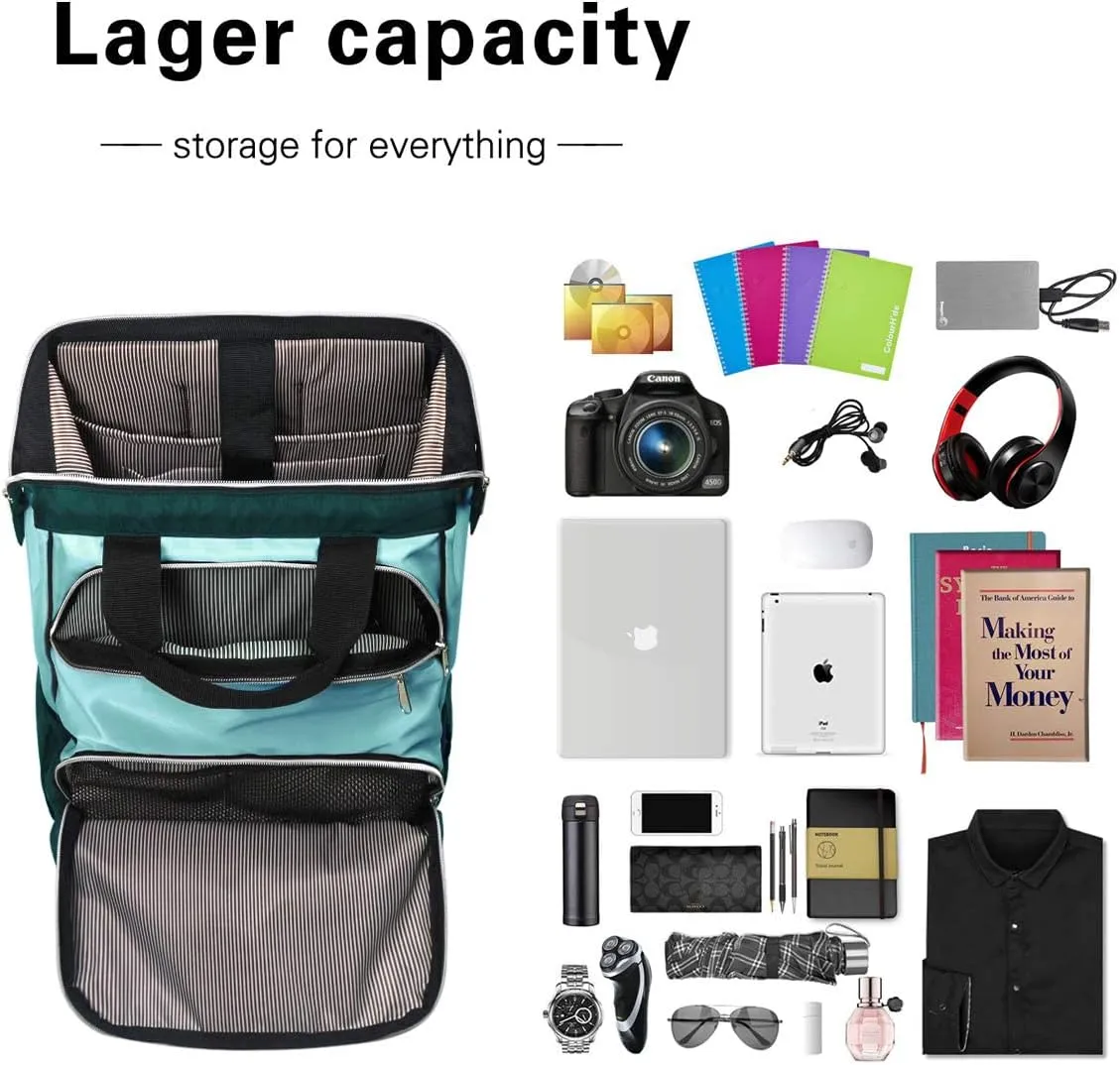 Hap Tim Laptop Backpack Women, Travel Backpack for Women, Work Backpack, Nurse Backpack, Green（7651-GR）