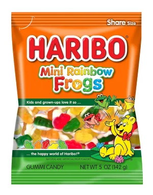 HARIBO Gummi Candy, Mini Rainbow Frogs, 5 oz. Bag (Pack of 12)