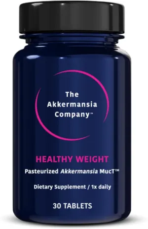 Healthy Weight - Akkermansia Probiotic, Akkermansia Muciniphila, GLP-1, Metabolic Vitamins, GLP-1 Supplement for Gut Health, Chromium, Green Tea Leaf - 30 Tablets (Pack of 1)