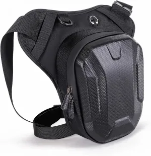 Hebetag Motorcycle Cycling Drop Leg Bag Oxford Waist Pack for Men Women Bum Hip Fanny Belt Pouch Outdoor Travel Sports Hiking Bike Riding Thigh Daypack Black