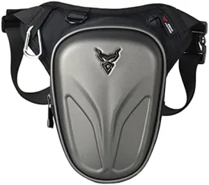 Hebetag Motorcycle Drop Leg Bag Oxford Waist Pack for Men Women Bum Hip Fanny Belt Purse Pouch Outdoor Travel Sports Hiking Bike Riding Cycling Thigh Daypack, Black Gray