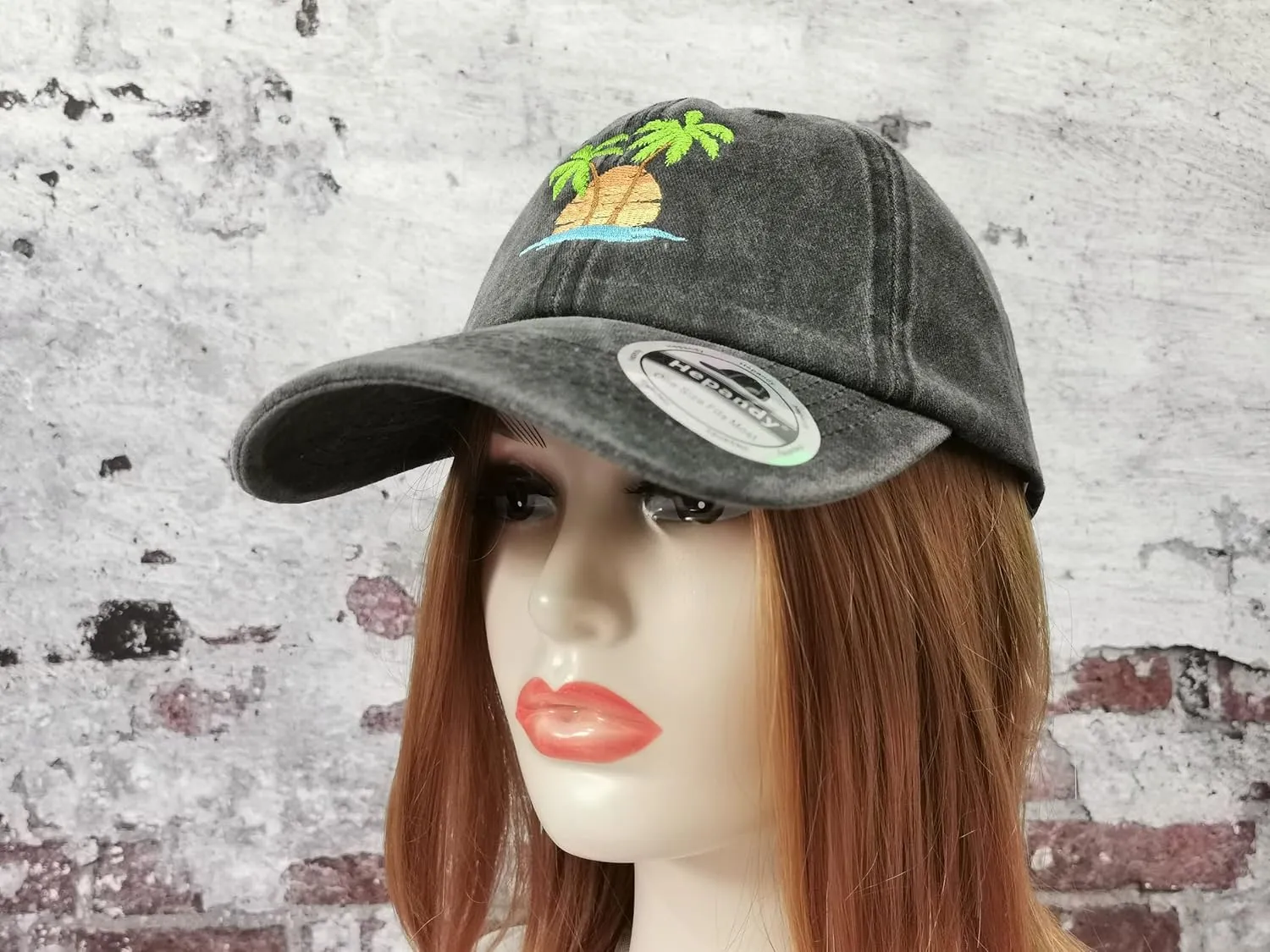 Hepandy Embroidered Palm Tree Hats for Men Women